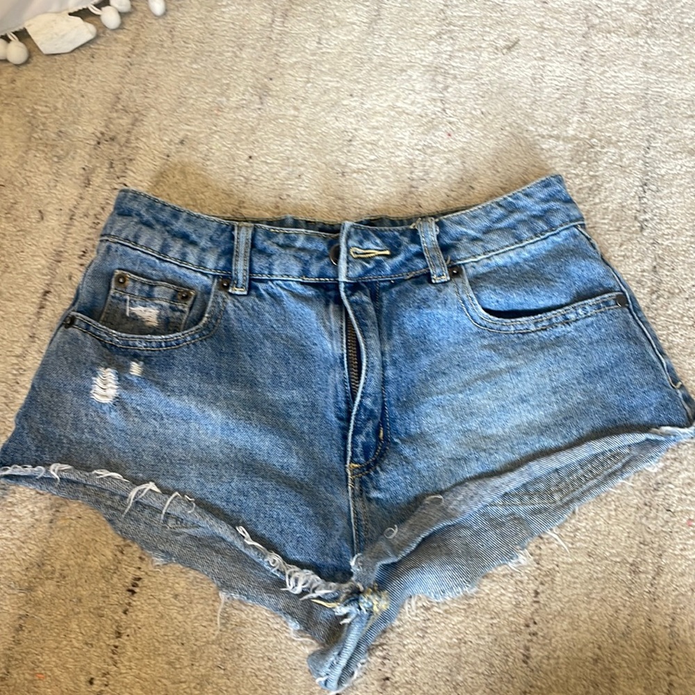 High rise jean shorts